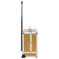 vidaXL Maletín trolley de maquillaje aluminio dorado 35x29x45 cm - details 2
