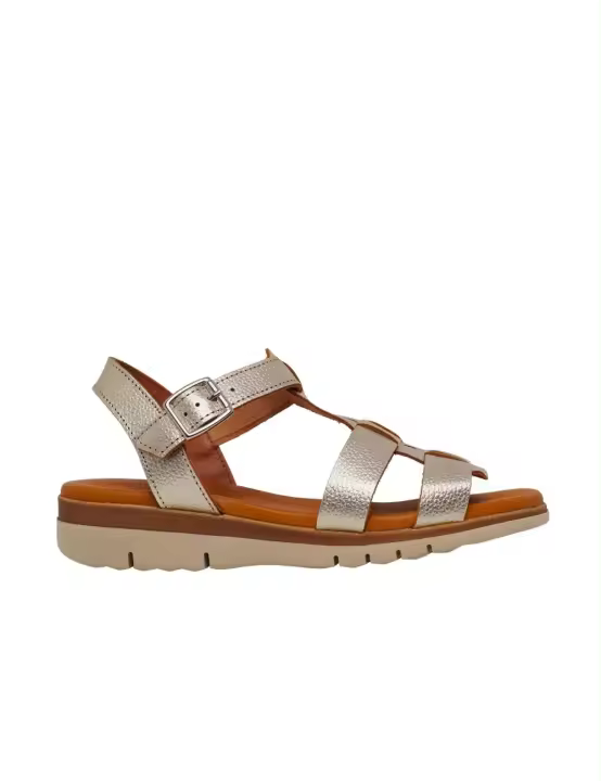 ESCOOLERS SANDALIA MAAT ROMANA CUÑITA TIRAS PIEL MUJER - 1