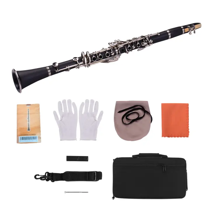 Clarinete ABS De 17 Teclas Bb Flat Con Estuche De Transporte Guantes Y Paño De Limpieza Mini Destornillador Estuche De Caña De Madera Instrumento De Viento - 1