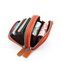 Cartera Pequeña De Cuero Genuino Para Mujer Con Cierre De Cremallera Y Bloqueo RFID Porta Tarjetas De Crédito Caso De Reposición - details 0