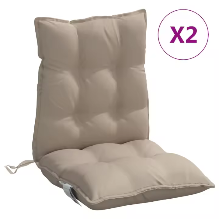 Fundas para Silla respaldo Bajo 2 UDS Oxford Canvas gris taupe - 1