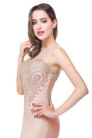 Vestido De Noche Elegante De Sirena Para Mujer Azul Rojo Con Aplicaciones Doradas Lace Sweetheart Illusion Vestido De Boda Fiesta Prom Robe De Soiree - details 18