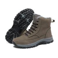Botas De Nieve Para Hombres Invierno Impermeables Cuero Suela De Goma Talla 39-48 Zapatos De Trabajo Caminantes Cálidos - details 1