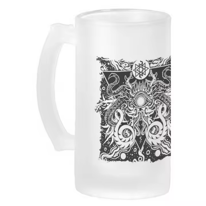 MERCHANDMANIA JARRA CERVEZA CRISTAL azathoth hp lovecraft pesadilla la llamada de cthulthu esmerilada esmerilado 500ml - 1