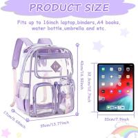 Mochara Clara PARAS LA Escuela, transparente resistente PVC bookbag para el estadio de las niñas aprobó VE a través moChila - details 0