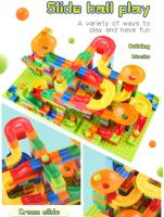 Juguetes De Construcción De Laberinto Para Niños Bloques De Ferrocarril Urbanos Juego De Construcción DIY Divertido Deslizador De Cono Competición De Montaje - details 0