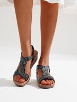 Sandalias Cuña Tiras con Pedrería - Tallas Pequeñas - details 0