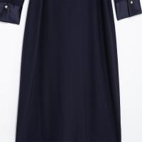 Vestido Midi De Estilo Camisa Para Mujer Con Cinturón Y Splicing Temperamento Traje De Trabajo Longitud Media Elegante Invierno 2024 - details 10