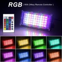 Lámpara De Inundación LED RGB 50W 100W 300W Con Control Remoto IP65 Impermeable Para Exteriores AC220V Con Enchufe UE - details 1