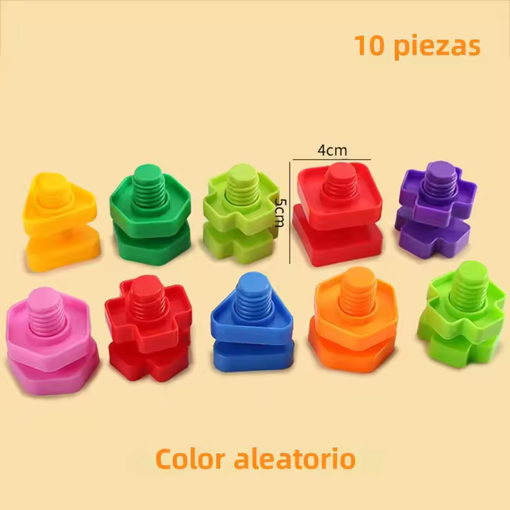 Juego De Bloques De Construcción Con Tornillos 20pcs/10sets Juguetes Educativos De Plástico En Forma De Nariz Para Niños Modelos Escala Montessori - 1