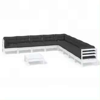 VIDAXL 3096822 kit de muebles para jardín hecho de madera de pino gris antracita 10 piezas - 1
