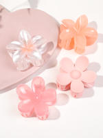 4Pcs Pinzas De Pelo En Forma De Flor Rosa Para Mujer Tenazas De Pelo Fuertes Para Cabello Grueso Y Rizado Estilo 90's - details 10