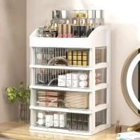 Estación De Maquillaje Multi Capa Organizador De Joyería Cosméticos Y Suministros Para Escritorio Caja De Almacenamiento Con Cajones Para Decoración De Pelo - details 2