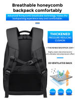 Mochila De Negocios FENRUIEN Para Hombres Con Carga USB Impermeable 35L Multibolsillos Para Viajes Y Computadora - details 9