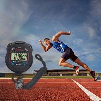 Reloj De Cronómetro Digital Portátil Impermeable Para Deportes Con Timer De Cuerda Reloj De Tiempo Profesional LCD Negro - details 3