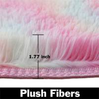 Alfombra Redonda De Peluche Suave Para Niñas Habitación De Princesa Castillo Alfombra Gruesa Decorativa Para Dormitorio Moderno - details 5