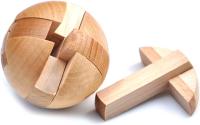 Juguete De Lógica Wooden Kongming Lock En Forma De Bola Redonda Puzzle 3D Desafío Intelectual Para Adultos Y Niños - details 1