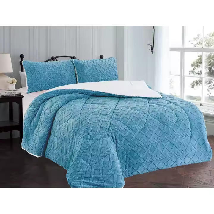 ARISE SHOP--Manta borrego invierno polar manta gruesa duvet sherpa con 2 fundas de cojin, mantas grandes para cama 90cm, 135cm, 150cm, mantas sofa suave, caliente y cómoda - 1