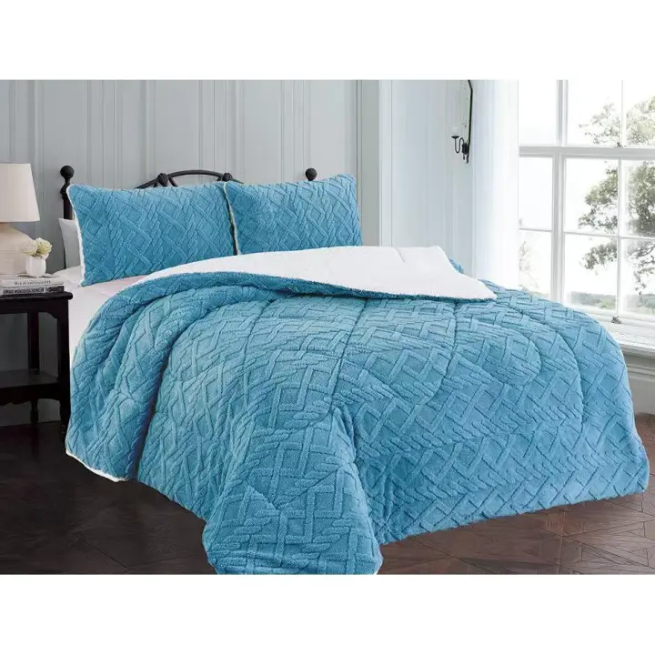 ARISE SHOP--Manta borrego invierno polar manta gruesa duvet sherpa con 2 fundas de cojin, mantas grandes para cama 90cm, 135cm, 150cm, mantas sofa suave, caliente y cómoda - 1