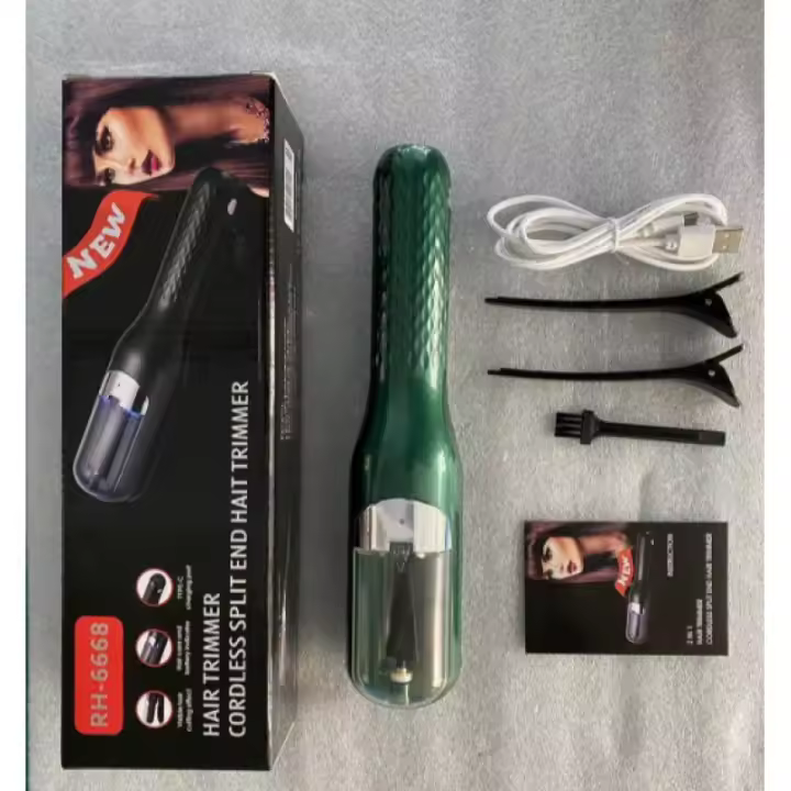 BIT Recortadora Eléctrica de Puntas Abiertas con Batería Recargable Tipo C, Diseño Portátil y Cuidado Blue Ray del Cabello - Interruptor Automático para un Corte Seguro y Preciso, Peine de Doble Cara para un Cabello Perfecto (Color Unico Negro) - 1