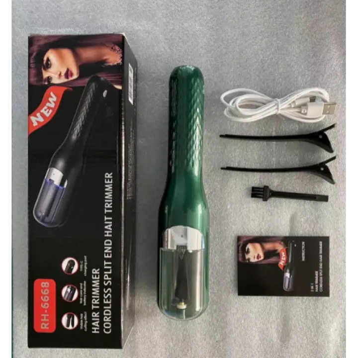 BIT Recortadora Eléctrica de Puntas Abiertas con Batería Recargable Tipo C, Diseño Portátil y Cuidado Blue Ray del Cabello - Interruptor Automático para un Corte Seguro y Preciso, Peine de Doble Cara para un Cabello Perfecto (Color Unico Negro) - 1