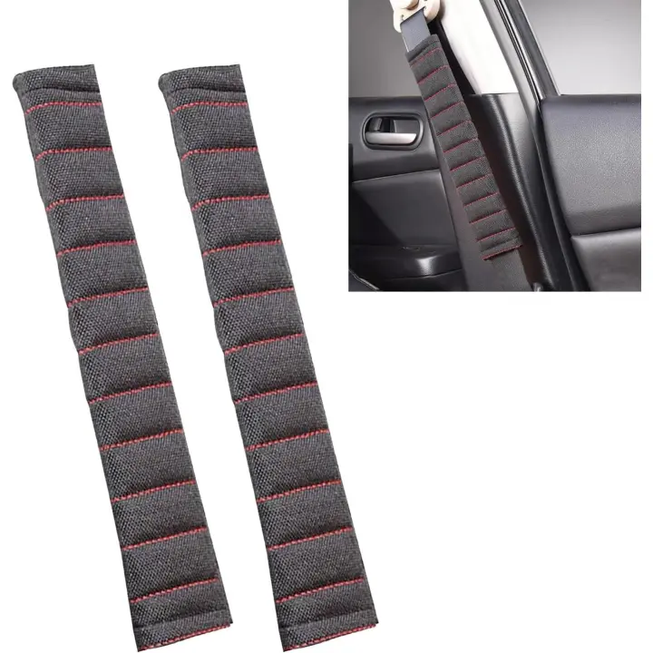 almohadillas para cinturón de seguridad Juttzzei, 10,6 pulgadas/27 cm, funda cómoda para cinturón de seguridad de coche, fundas de lino mejoradas para cinturón de seguridad para niños y adultos - 1