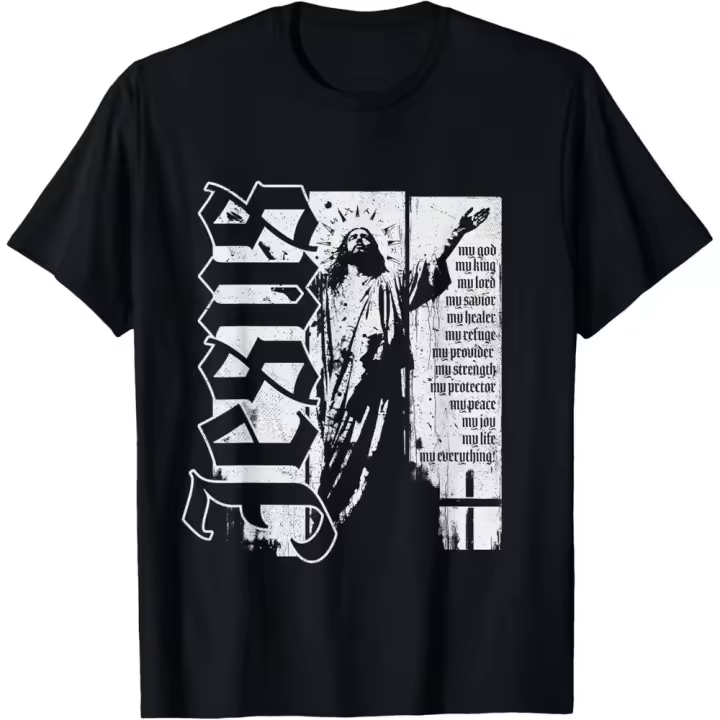Camiseta de Manga Corta, 100% Algodón, Ropa Unisex para Hombres y Mujeres en 5 Tallas, Camiseta Negra ESTAMPADA, Cuello redondo. - 1
