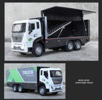 Juguete Educativo Para Niños Camión De Contenedores De Aleación De Zinc Con Puertas Abiertas Y Luz Sonido Vehículo De Transporte Maqueta De Coche a Escala 1:32 Verde Azul - details 15