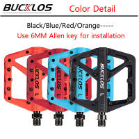Pedales De Bicicleta BUCKLOS Plataforma Ancha Antideslizante Ultraligero Aluminio Aleación Pedales De BMX MTB Para Montaña Con Rodamientos DU - details 12