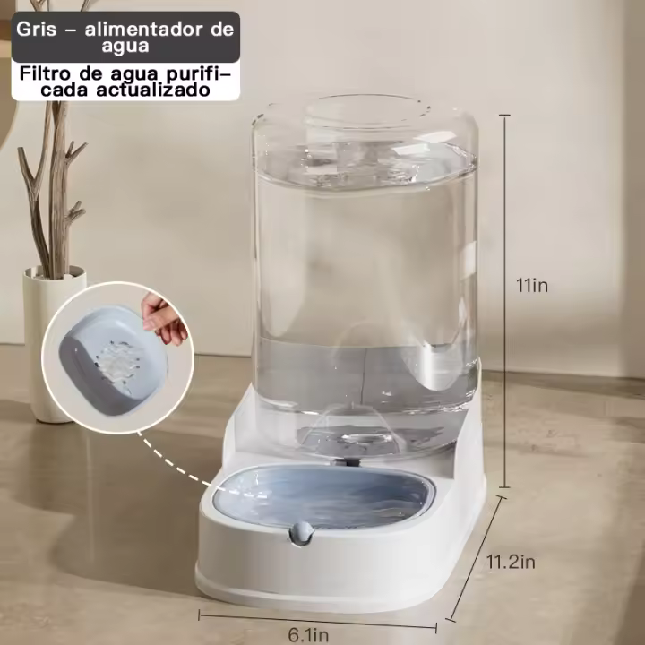 4.4L Comedero Automático para Gatos y Perros, Cuenco de Agua transparente, dispensador de almacenamiento de Alimentación para mascotas, contenedor, accesorios para Perros y Gatitos, 4.4L - 1