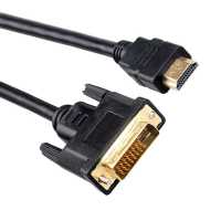 Ociodual Cable de HDTV a DVI 24+1 Adaptador Macho 2m Conectores Dorados Video Digital para Monitor Proyector Convertidor Negro - details 1