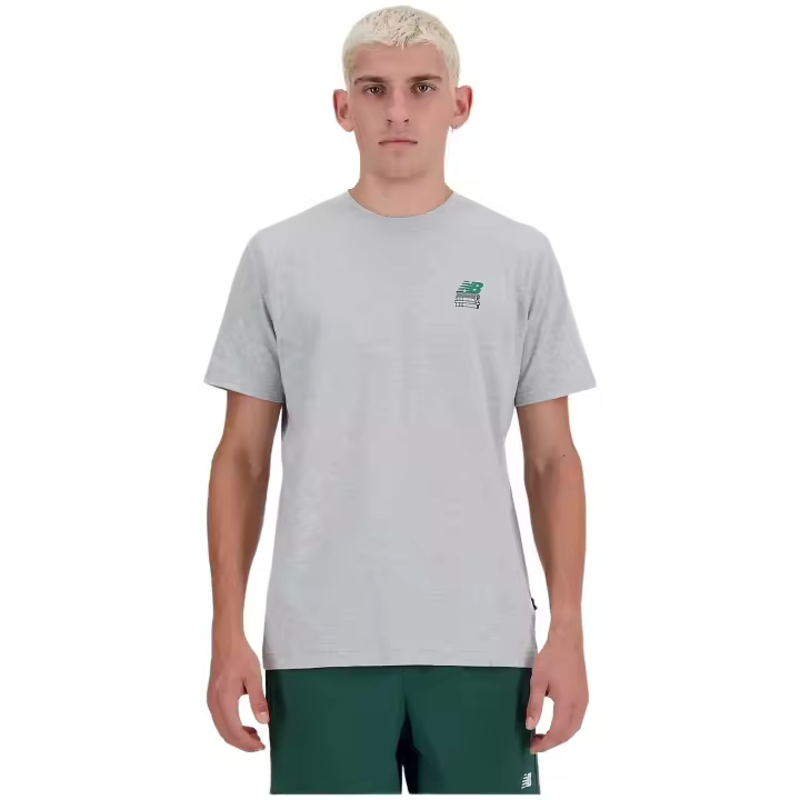 Camiseta de Manga Corta New Balance  para hombre en color gris - 1
