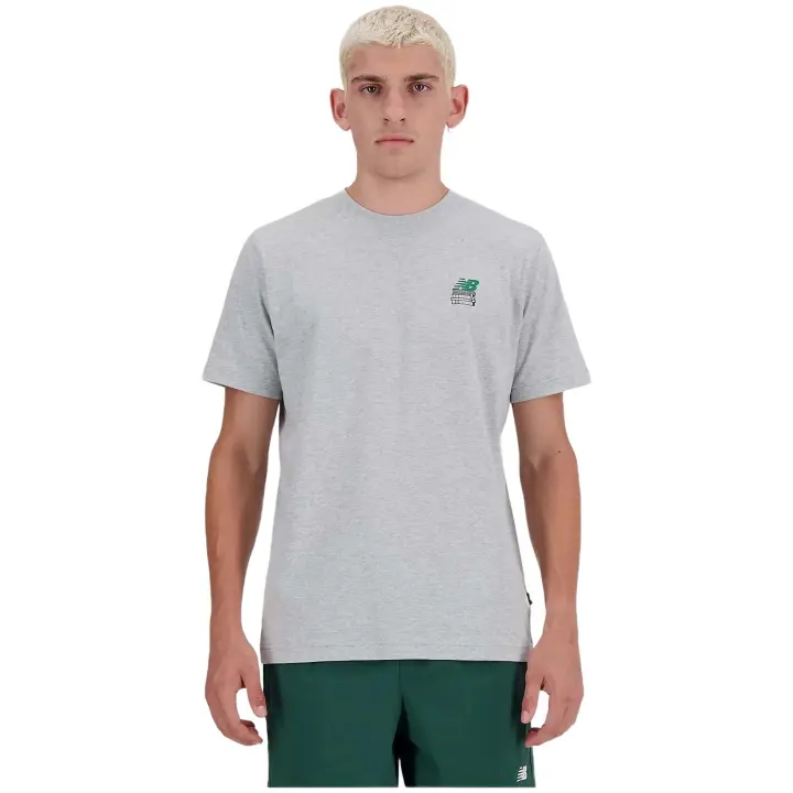Camiseta de Manga Corta New Balance  para hombre en color gris - 1