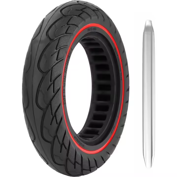Ruedas10x2.5 Neumáticos macizos, Neumáticos de repuesto 10x2.5 Scooter eléctrico,60/70-6.5 Ruedas de Goma para Ninebot Max G30P G30LP Scooter Neumáticos Sólidos de Reemplazo Delanteros y Traseros,completo con una herramienta de montaje para montar el scoo - 1