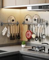 Organizador De Cocina Colgadores Para Utensilios De Cocina Soporte Para Cuchillos Y Tablas De Cortar Almacenamiento De Cubiertas De Cuchara Accesorios De No Perforar Metal - details 7