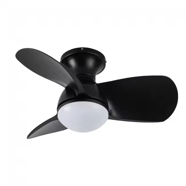 Wonderlamp Ventilador de techo pequeño con luz LED Mancado Negro CCT Dim 20W - 1