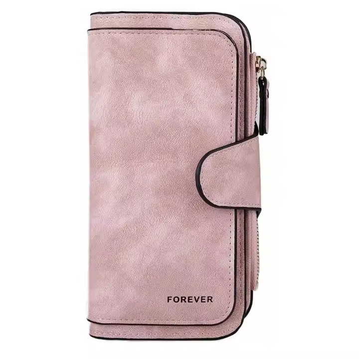 Cartera de Cuero para Mujeres de Gran Capacidad Porta Tarjetas con Múltiples Bolsillos Diseño Rose - 1