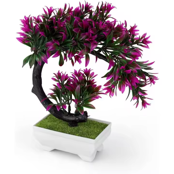 al Bonsai Tree, DEANKEJI Flora Artificial Decorativa, pequeñas Plantas de plástico, Plantas de imitación alivian Naturalmente la Fatiga, árboles Artificiales Decorativos - 1
