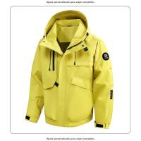 Chaqueta De Senderismo Impermeable Para Hombres Capucha Cremallera Windbreaker Ligera Para Camping Primavera Otoño - details 11
