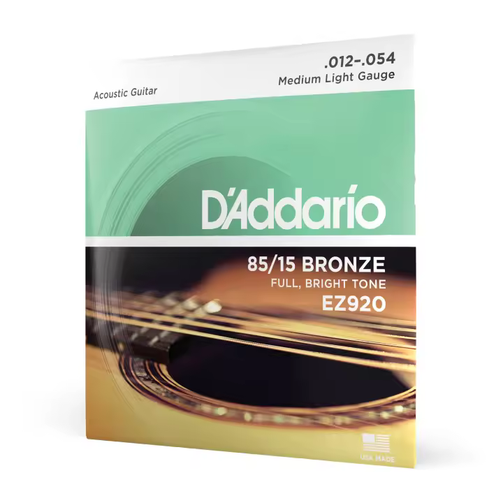 D'Addario EZ920 85/15 Bronze Acoustic Guitar Strings, Medium Light, 12-54. Code. EZ920 - 1