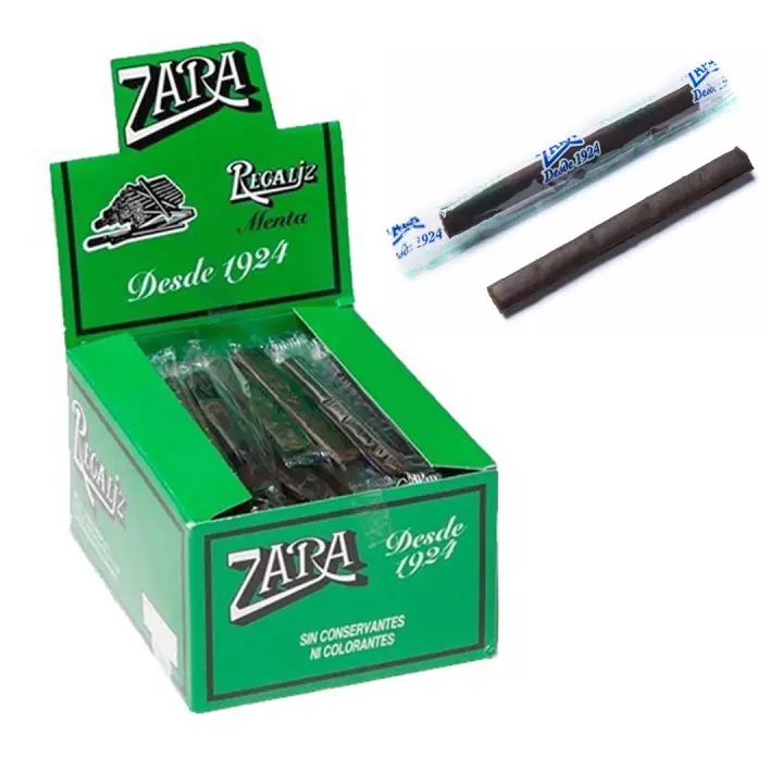Regaliz Zara Menta - 100 Barritas - Regaliz Zara Fire Negra Mentolada - 1
