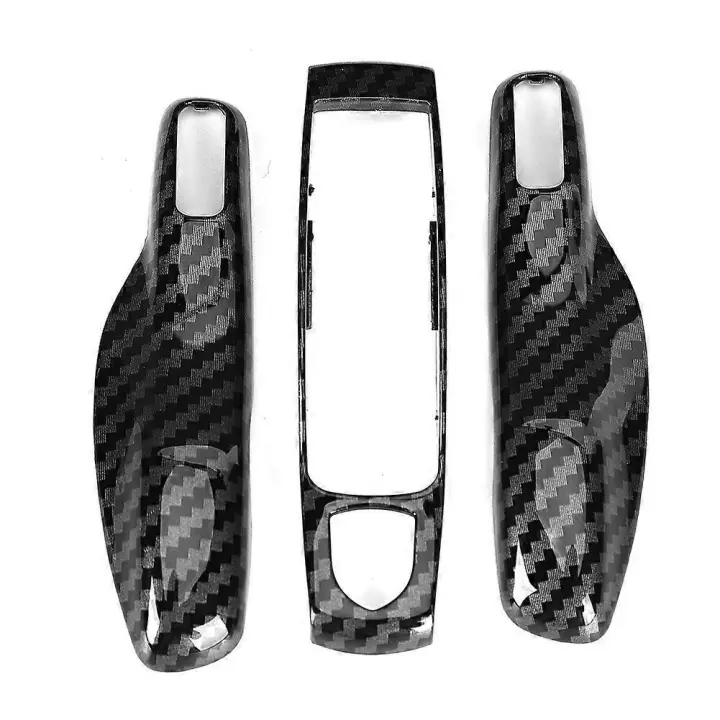 3pcs/set Carbon Fiber Style Car Key Trim Cover Fit for Porsche Cayman/Macan/Boxster NO.64386 - 1
