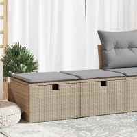 vidaXL Set sofás jardín y cojines 2 pzas ratán sintético acacia en color Negro y crema/Marrón/beige y crema y más | acolchados duraderos para sofás de jardín terraza exterior - details 4