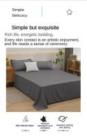 Sábana Plana De Cama Individual/Doble/Californeria/Superior En Color Sólido Suave De Poliéster 100% Sábana De Cama Hogar - details 1
