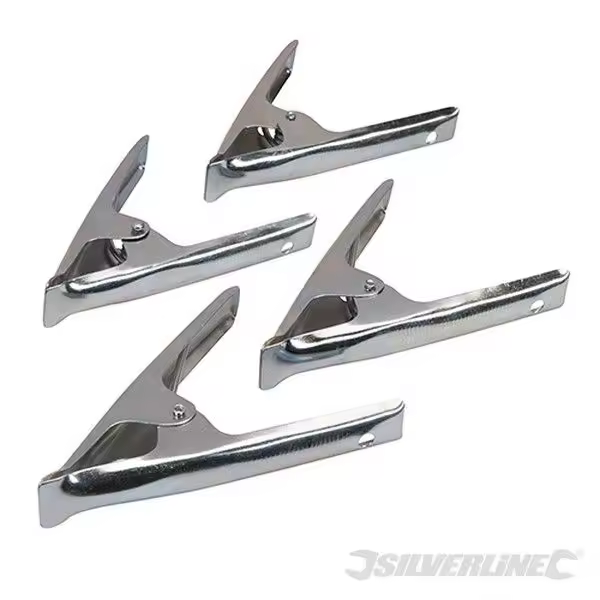 Pinzas de Acero Silverline para Sujetar Lonas, Toldos y Fundas - 4 Piezas - 1