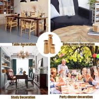 3PCS Soportes De Vela De Madera Natural Retro Para Boda Y Fiesta Decoración De Mesa Del Hogar Estilo Clásico Hechos a Mano - details 7