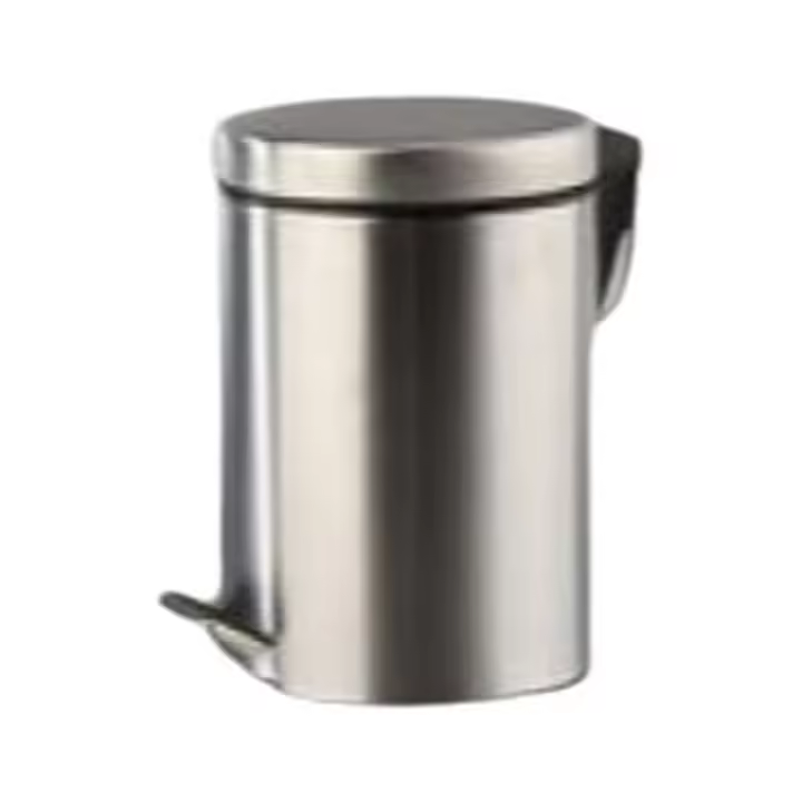 Papelera con Pedal Acero Inoxidable Redondo 14 L - 1