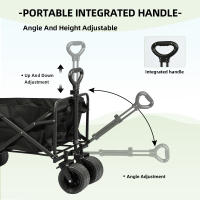 S7 STAR VC53954-VC53955 Carro Playa con Rueda Ancha, Carrito Plegable con Mango Telescópico Ajustable Puerta Trasera, Carrito Resistente Transporte para Todo Terreno, Carro Gran Capacidad 330 Litros para Jardín Campaña Compra - details 1