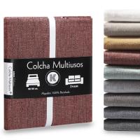 Manta Multiusos para Sofá y Cama, Colcha Foulard de Algodón-Poliéster, Cubresofá o Cubrecama Lavable, 180x290 cm, Suave y Resistente para Hogar, blanco, negro, beige, verde, marrón, gris, azul, turquesa, varios colores - details 17