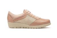 95567 cuero-beige y platino-nude Hecho en España Deportivos Mujer Piel Cordones Elásticos Cuña Numeración:35-41 Marca:JAM Estos son deportivos para mujer, en tonos marrones con variación de texturas. La puntera y los laterales exhiben cuero liso, mientras - details 16